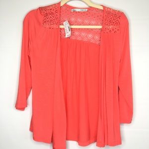 Maurice’s Lace Inset Drape Front Jacket XS NWT